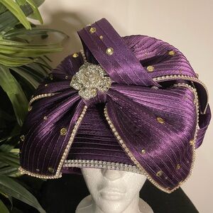 Donna Vinci Couture (H1175) Purple Embellished Hat